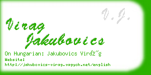 virag jakubovics business card